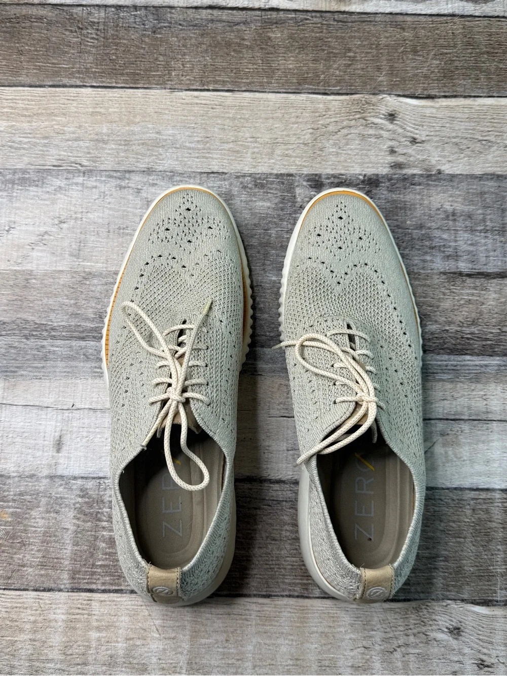 Cole Haan Oxford 11 M Light Gray Knit Men's Casual Lace-Up Shoes